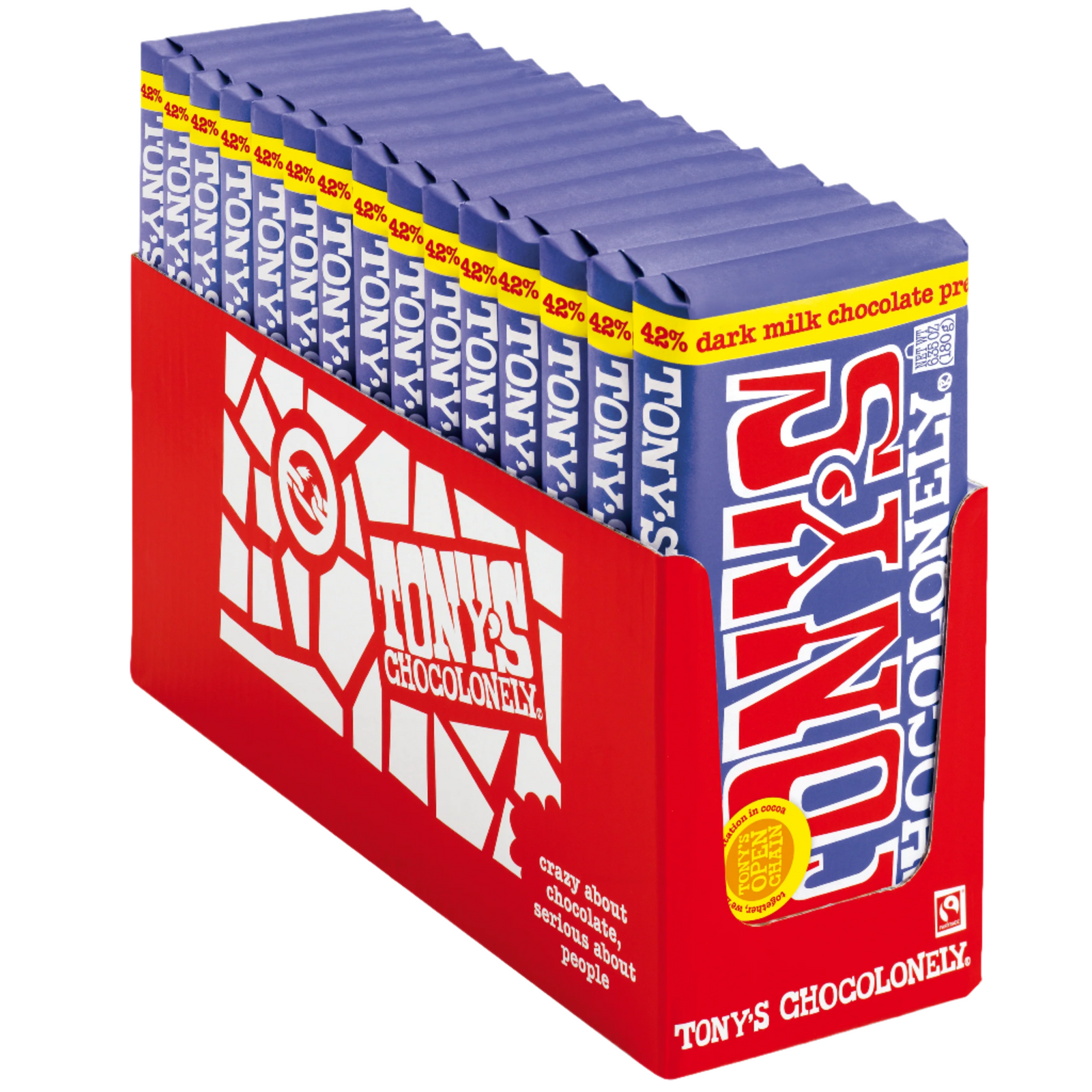 Dark Milk Pretzel Toffee 42%, 15 Bar Pack